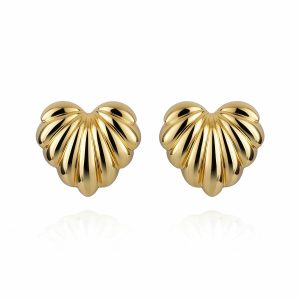 14ct Yellow Gold Heart Earrings
