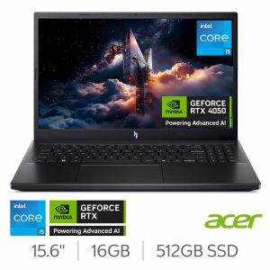 Acer Nitro V15, Intel Core i5, 16GB RAM, 512GB SSD, NVIDIA GeForce RTX 4050, 15.6 Inch Gaming Laptop, NH.QUAEK.003