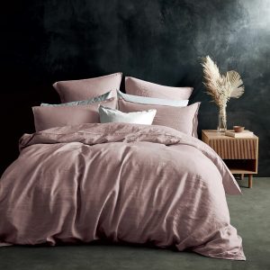 Lazy Linen 100% Washed Pink Linen Duvet Cover Set in 3 Sizes