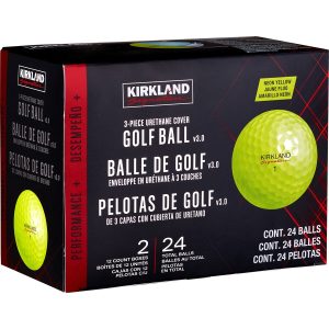 Kirkland Signature 3-Piece Urethane Cover Neon Yellow Golf Balls - 24 Pack