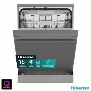Hisense HS693A90XADUK 16 Place Setting, Freestanding Dishwasher, A Rated, in Silver