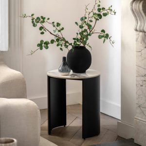 Gallery Marzio White Marble Side Table