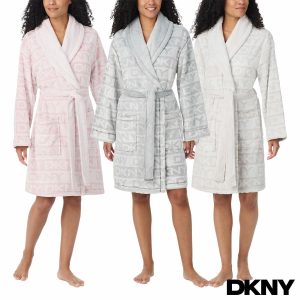 DKNY Ladies Frosted Plush Robe