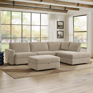 Broyhill Oswin Fabric Corner Sofa with Storage Ottoman in 2 Configurations