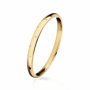 14ct Yellow Gold Fancy Dot Bangle