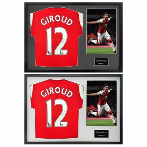 Olivier Giroud Signed Framed Arsenal Football Shirt including 1 Photo in 2 Options: White or Black Mount
