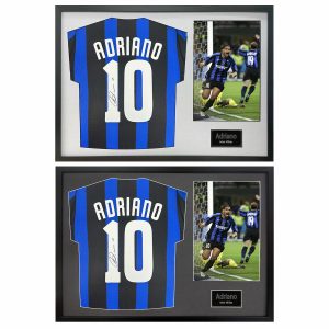 Adriano Signed Framed Inter Milan Football Shirt including 1 Photo in 2 Options: White or Black Mount