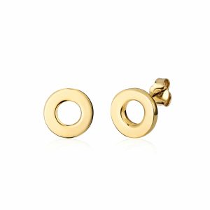 14ct Yellow Gold Circle Earrings