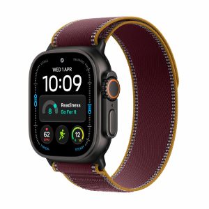 Apple Watch Ultra 4 GPS + Cellular, 49mm Titanium Case with Burgundy Trail Loop