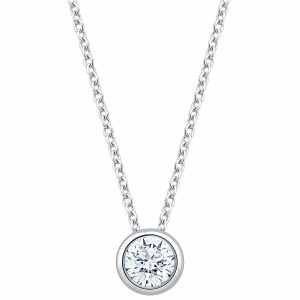 0.30ct Round Brilliant Cut Diamond Solitaire Pendant, 14ct White Gold