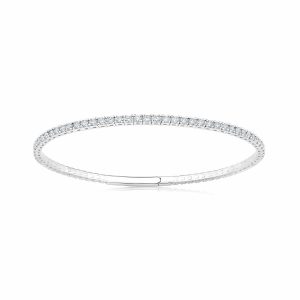 1.50ctw Round Brilliant Cut Diamond Flexi Bangle, 14ct White Gold