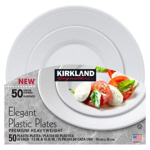 Kirkland Signature Elegant Plastic Plate, 50 Pack