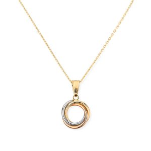 14ct Tri Colour Gold Knot Pendant